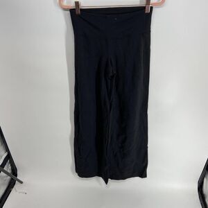 Athleta black solid wide leg flare yoga pant legging womens small